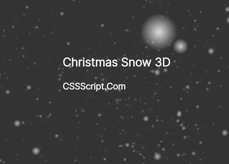 3D Interactive Snowfall Effect In JavaScript